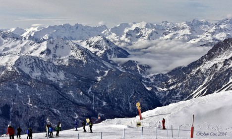 Skiing in Sauze d’Oulx, Piedmont, Italy