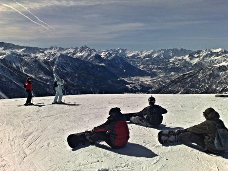 Snowboarding in Sauze d’Oulx, Piedmont, Italy